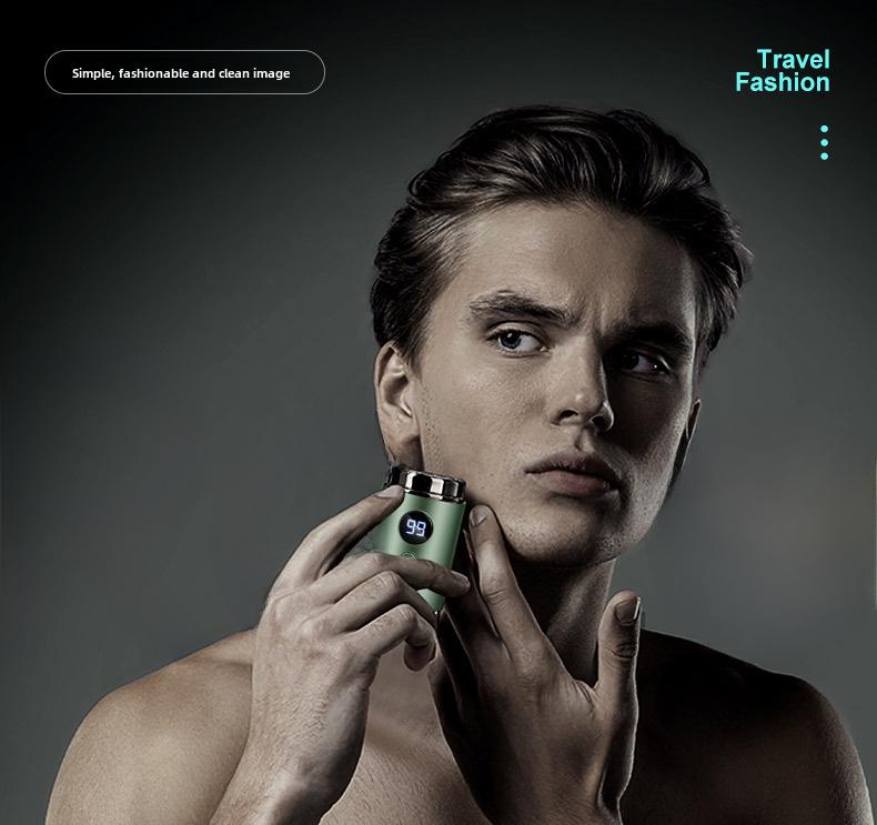 מכונת גילוח חשמלית קומפקטית לגברים - ניתנת לשטיפה מלאה, סופר נקייה, ניידת לנסיעות