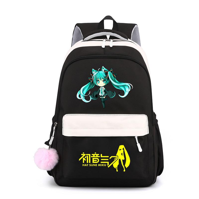 Anime Peripheral Hatsune Future School Bag Backpack Cartoon Backpack Candy Color Large Capacity Student School Bag Stationery
