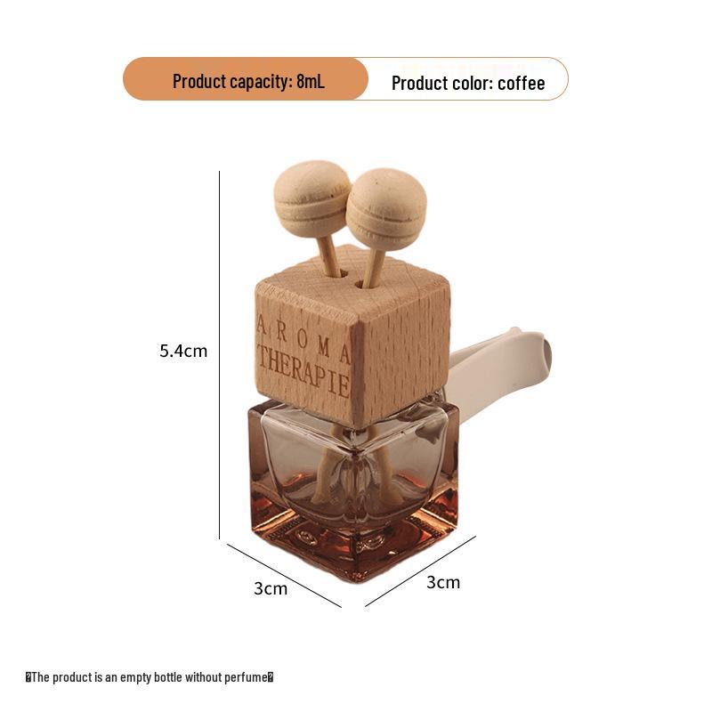 Square Glass Car Perfume Bottle - Odor Eliminator & Cute Air Vent Decoration