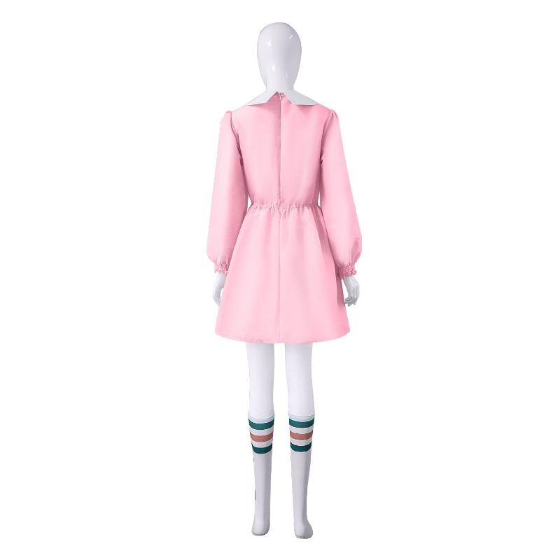 Eleven Pink Dress Cosplay, Stranger Things Superpower Girl Stage Performance Outfit