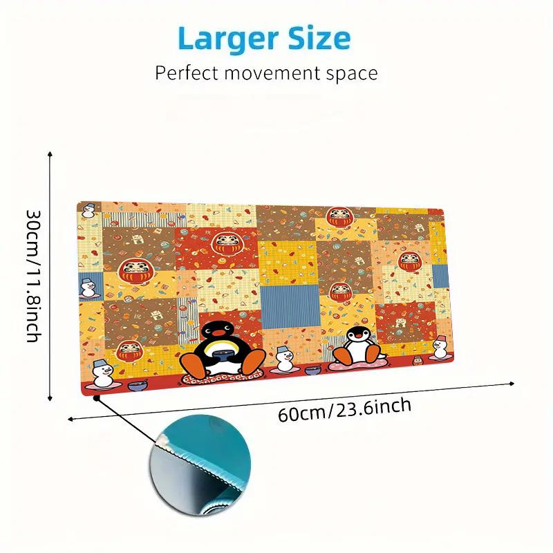 Pingu Cartoon Color Mouse Pad Large Gaming Table Cushion Non-slip Laptop Tablet Big Mousepad XXL Mat Mini PC Playmat With Lock edge