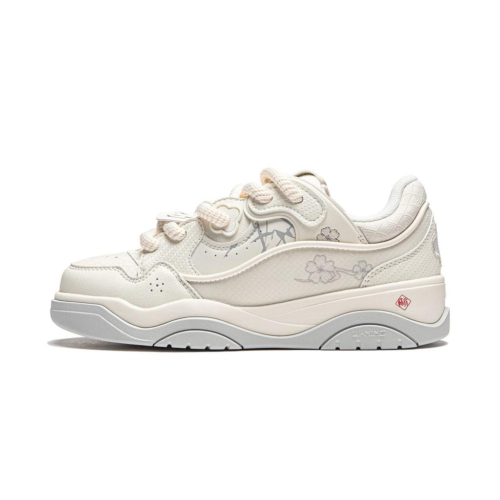 Li Ning Niedrige Skateboard-Schuhe Damen Ecru AGCU092-10