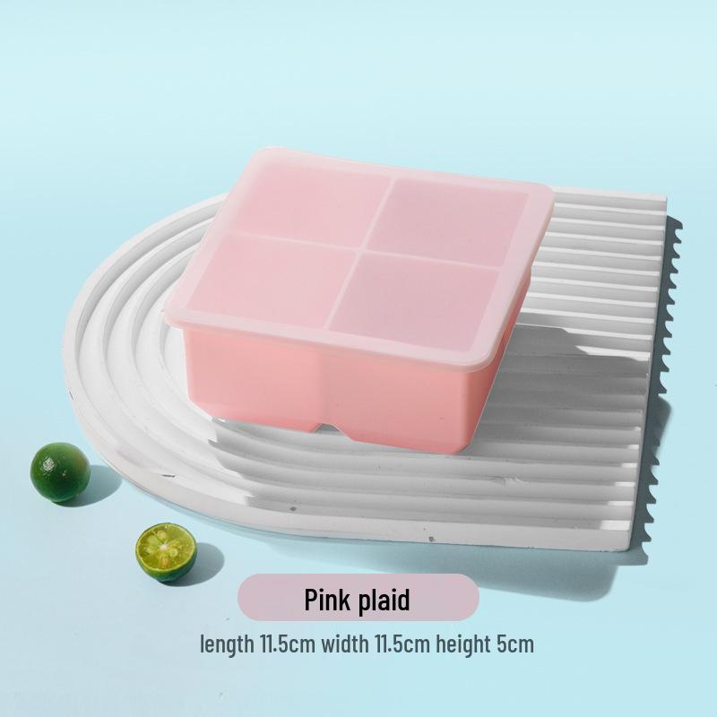 Square Silicone Ice Cube Tray with Lid - Small, Food-Grade Kitchen Ice Mold