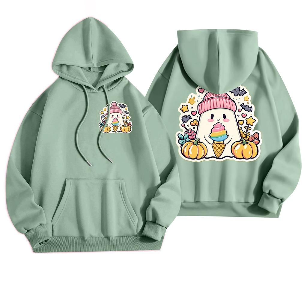 Women's Casual Fashion Halloween Printed Leisure Hooded Sweatshirt With Pockets