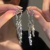 Tide Metal Fringed Earrings, High-end Temperament, Long Stud Earrings, Women's Exaggerated Earrings.