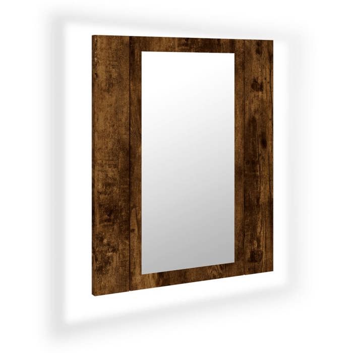 VidaXL LED Bathroom Mirror Cabinet Smoked Oak 40x12x45 Cm, Bathroom Mirror Cabinet, Mirror of 822833