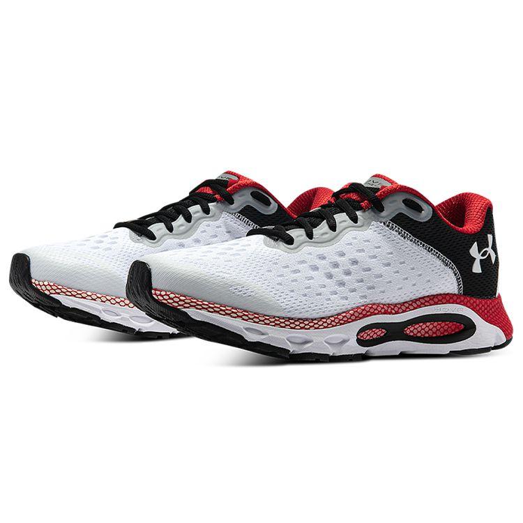Under Armour Hovr Infinite 3 Comfortable Stylish Fabric Low-Top Training Running Shoes Men Sneaker White Black Red 3025201-100