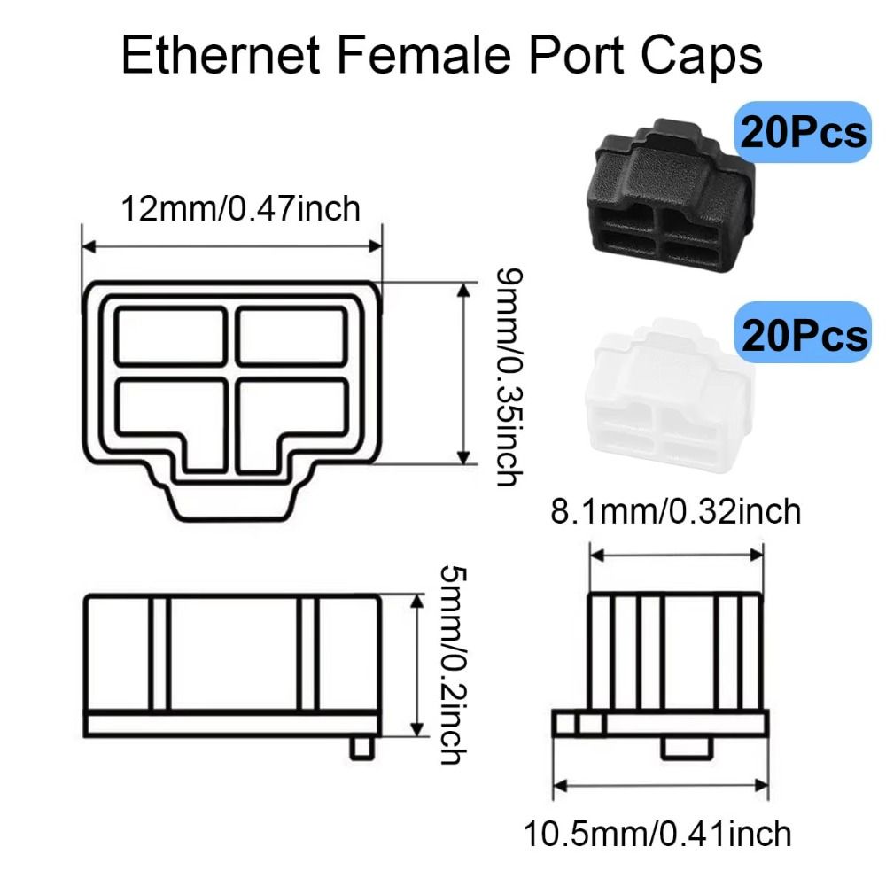 Neue Silikon RJ45 Staubstopfen Langlebige Schwarze Transparente Ethernet Hub Portabdeckung RJ45 Anti-Staub-Abdeckung