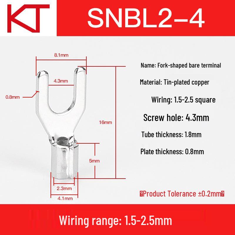 Kaisheng Y-Shaped Copper Forked Crimp Terminal SNBSML2-8 UT Lug