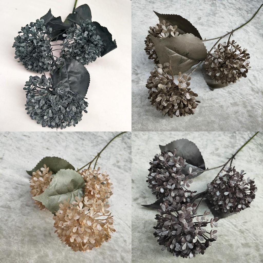 Artificial Snowball Hydrangea Stems Multibranch For Wedding Home Decor Gift
