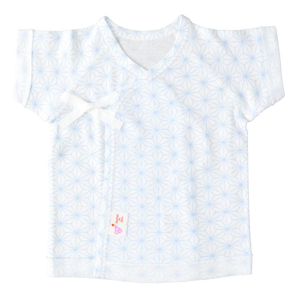 Düşük Doğum Ağırlıklı Bebekler İçin 2 Adet Kısa İçlik Seti Kenevir Yaprağı Saks Mavisi Desenli x Düz Beden Online Özel Castle Babies Tarafından Üretilmiştir, Renk, 45, Japonya,