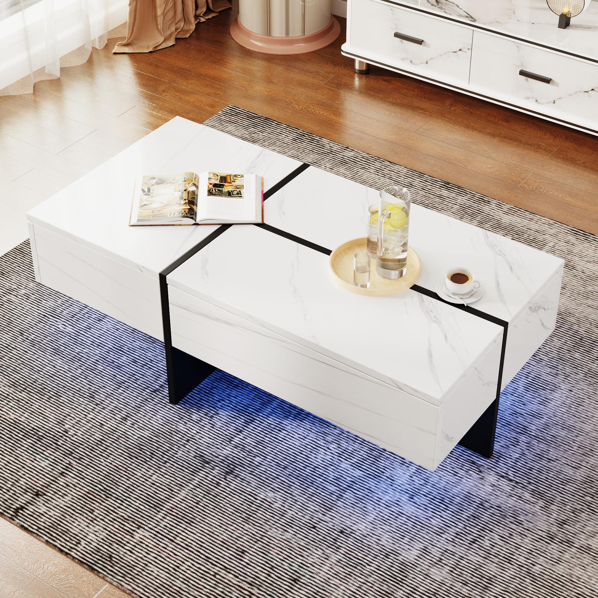 High-Gloss Coffee Table, Structure of White