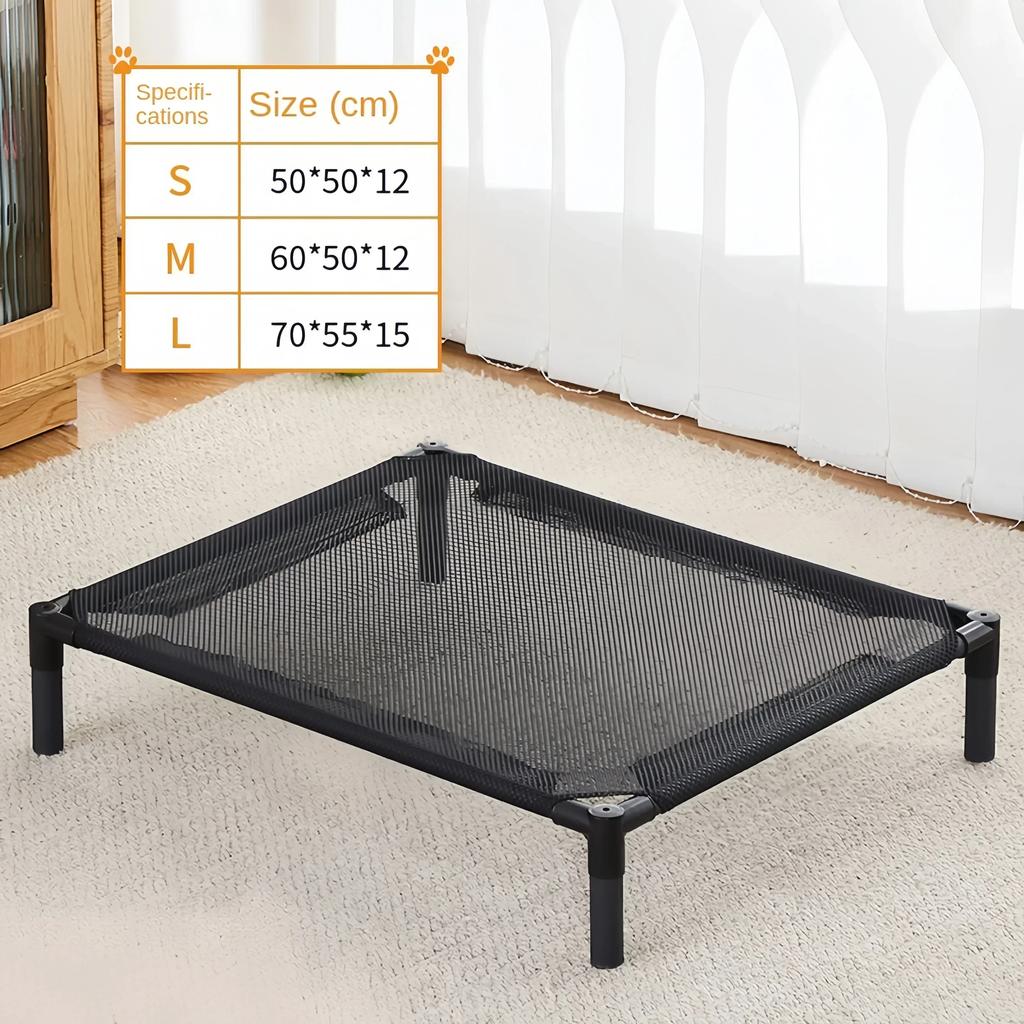 Elevated Dog Bed - Portable Folding Pet Camping Bed, Breathable Washable Cat House, Four Seasons Puppy Kennel for Indoor Outdoor