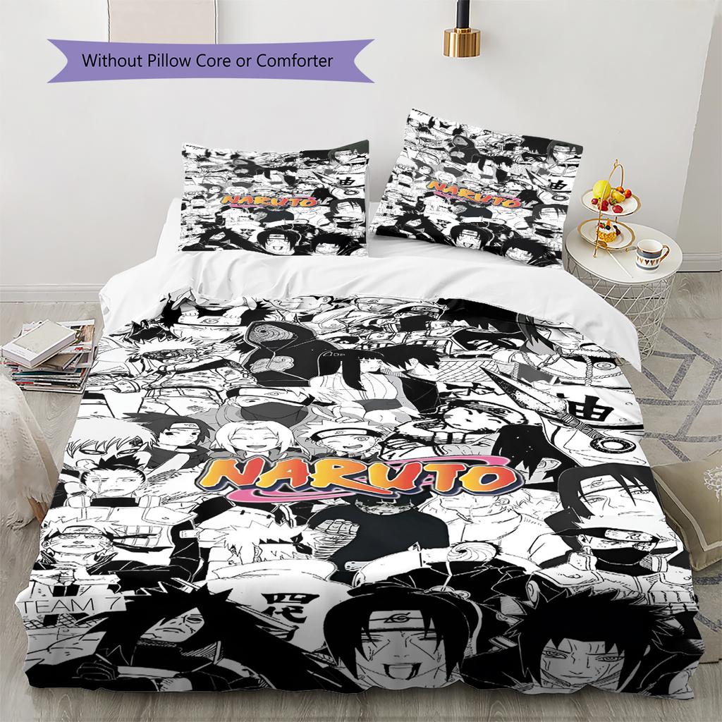 Cartoon Pattern Bedding Quilt Set Quilt Cover Pillowcase Home Decoration Birthday Gift (1 * duvet cover + 2 * pillowcase, without core)