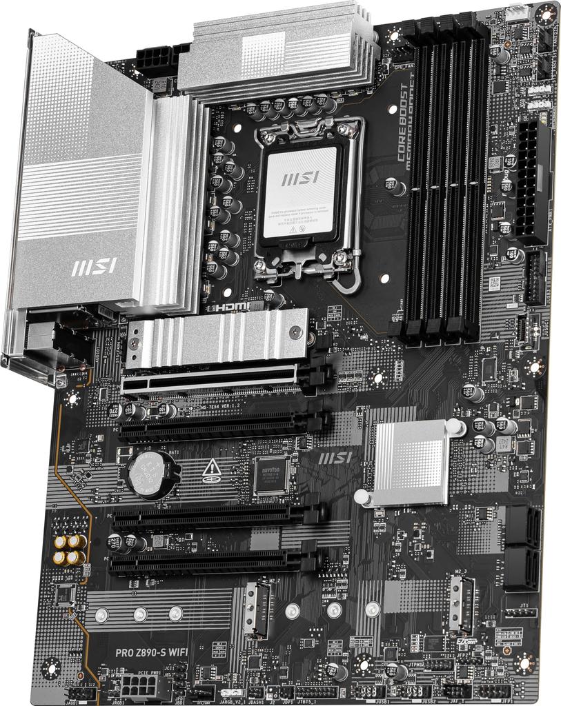 MSI PRO WiFi ProSeries Mainboard Core Ultra Serie 2 Intel LGA PCIe USB Bluetooth Thunderbolt und Z890-S (Unterstützt Prozessoren, 1851, DDR5, 5.0, M.2,