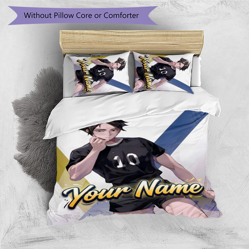 3pcs Rintaro Suna Cover Set - Personalized Name, HD Printed Bedding with 1 Cover and 2 Pillowcases - Perfect for Home Decor, Easy Care