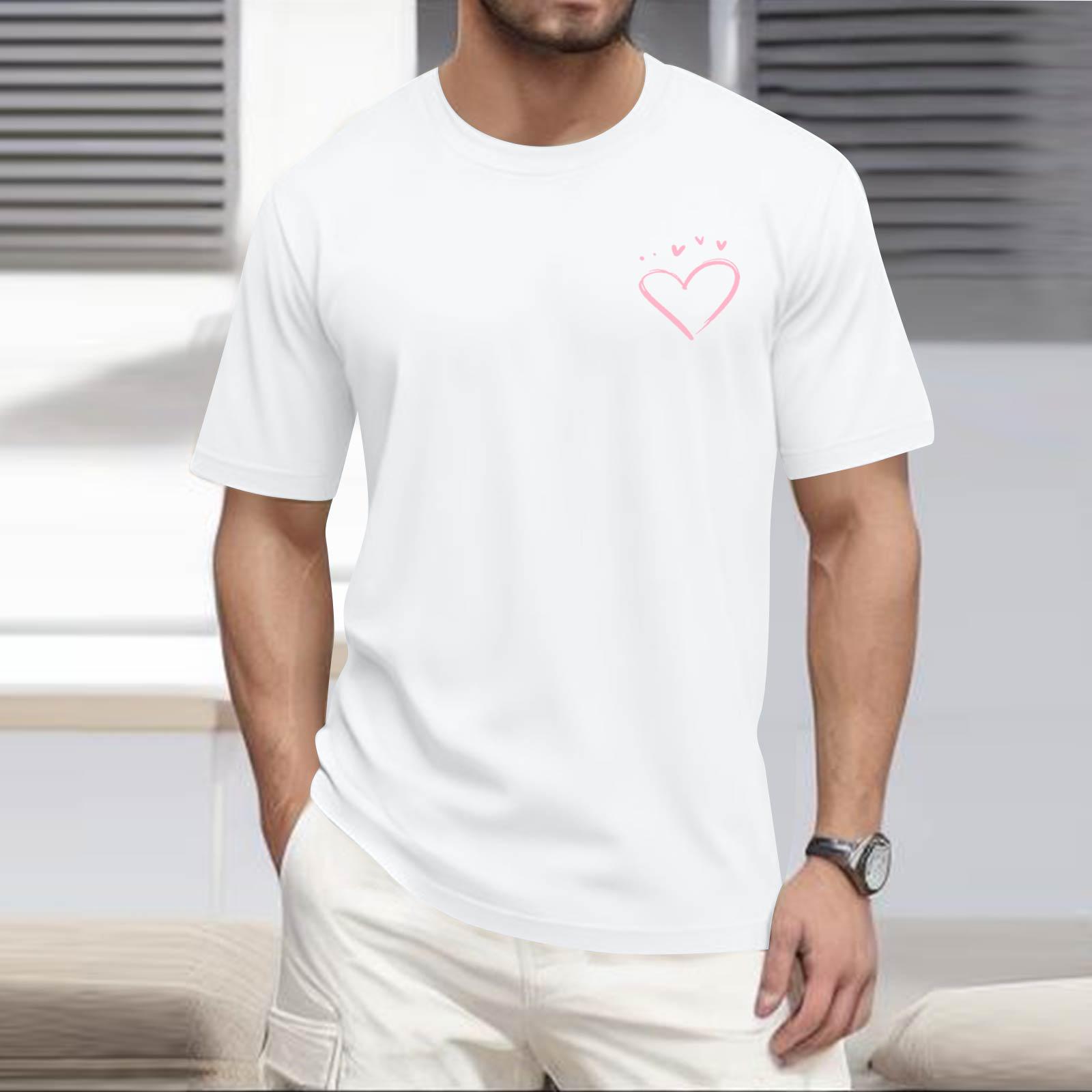 Мужская популярная футболка с принтом круглым вырезом и коротким рукавом XL белый 1440₽