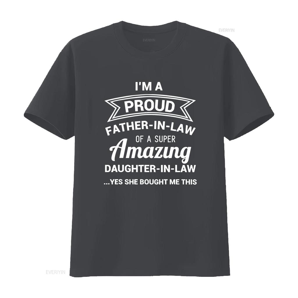 Funny Proud Father in Law T Shirt Dad Fathers Day Ideas vintage Washed Stretched Breathable Unisex Top For Everyday Wear