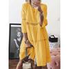 Spring Autumn Women's Plus Size Dress Lace Spliced Hollow Embroidered 3/4 Sleeve Casual Dress for European American Crossborder