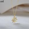 EFFIE QUEEN Collier Pendentif Soleil en Argent Sterling 925 Mode Zircon Forme Soleil Chaîne Ras-du-cou Statement Bijoux de Soirée Cadeau APN50