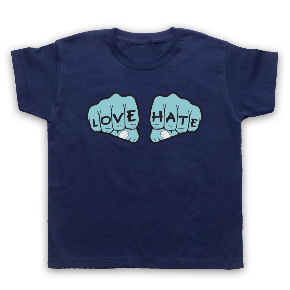

Love Hate Knuckles Tattoo Retro Vintage Funny Cool Kids Childs T-Shirt 3XL