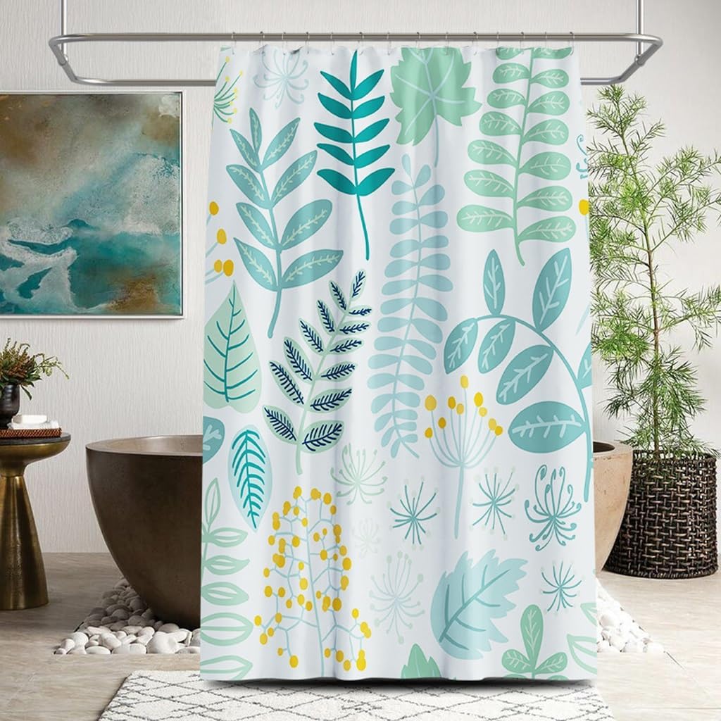 

1Pcs Leaf Creative Digital Printing Polyester Waterproof Curtain Kitchen Blackout Curtain Shower Curtain For Bathroom W60H190(CM)-1 Pcs