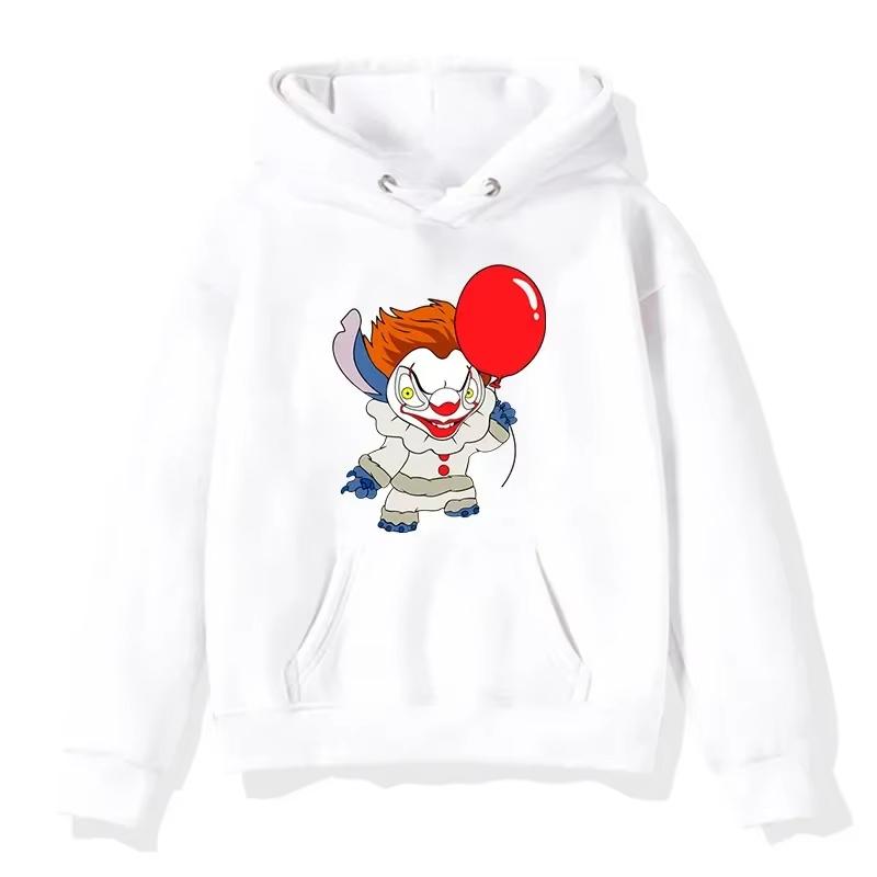 Halloween Stitch Pattern Hoodies Cute Cartoon Disney Sweatshirts Pocket Clothing Daily Men Hoodies Autumn Winter Pullover Tops