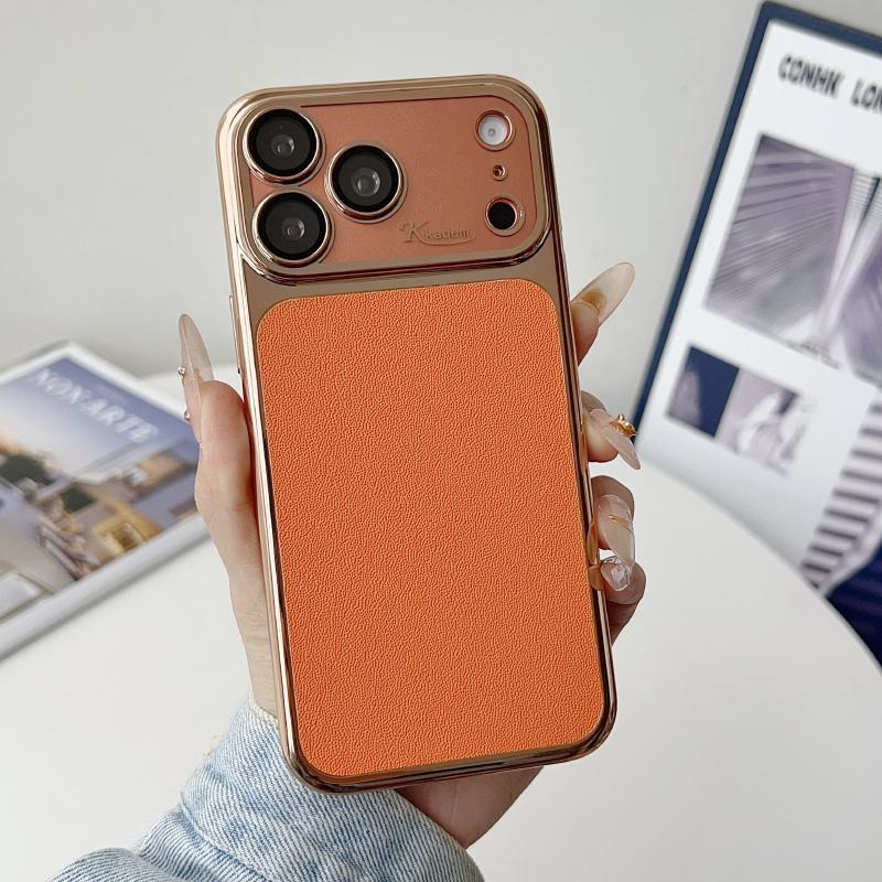 For MagSafe 6D Plating Soft TPU Artificial Leather Phone Case For iPhone 17 Pro Max 15 14 13 16 Pro Max Shockproof Back Cover