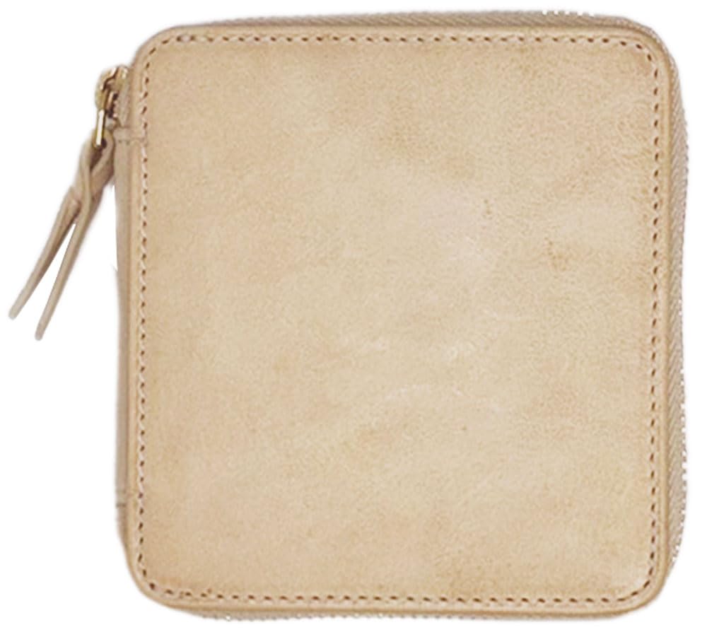 

SIBILLA Round Short Wallet Cowhide Box Type Coin Storage Bifold Beige [Creed] 335C090#20 бежевий