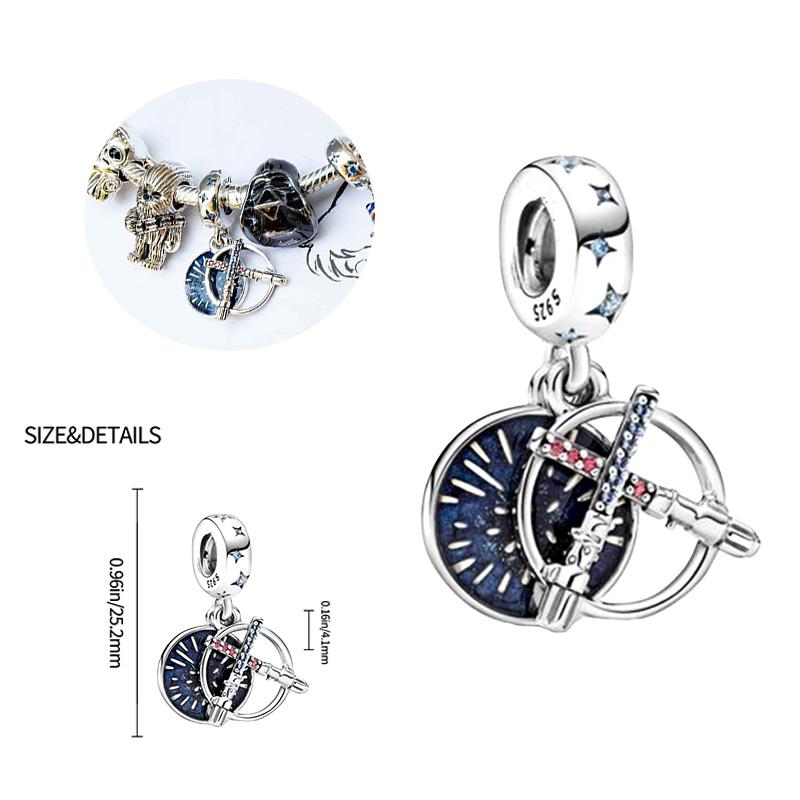 925 Silver Planet Conflict Series Charms Pendants Fit For Necklace Original Bracelet DIY Birthday Festival Women's Gifts
