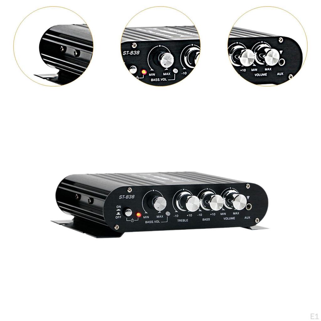 12V 80W X 2 Mini Amplifier Heavy Duty Professional 2.1 Channel Power Sound for