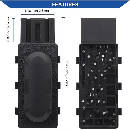 Obaee 6 Way Power Seat Adjustment Switch Driver Side Passenger Side Compatible With Ford, Lincoln, Mercury 2005-2016, W/Knob Cover,Replacement For