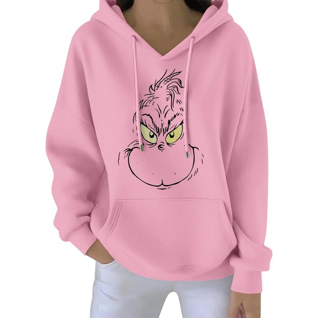 Women's Christmas Hoodie Funny Cute Christmas Holiday Sweatshirt Pullover