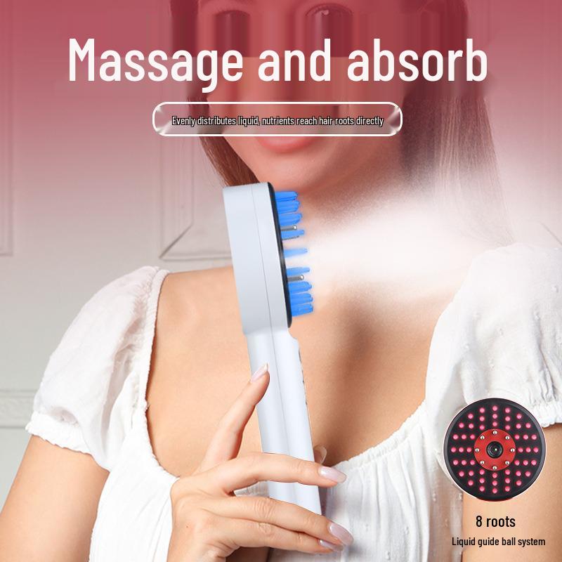 Electric EMS Microcurrent Comb with Red and Blue Light for Cross-border Massage and Liquid Application