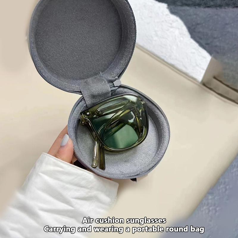 Ochelari de Soare de Damă Polarizați UV400 Pliabili Cu Cutie Ochelari de Soare Portabili Decorativi Designeri