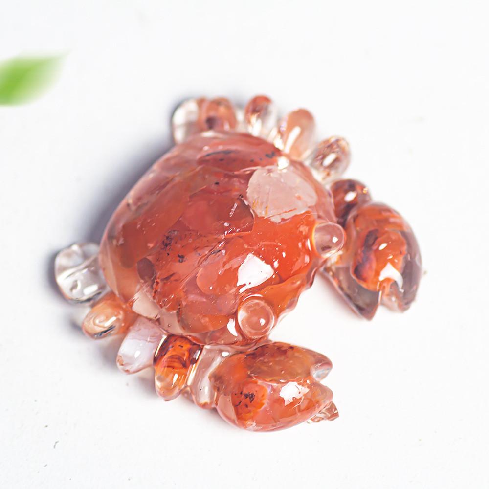 Resin Crab Figurine With Natural Crystal Material For Gift And Home Decor