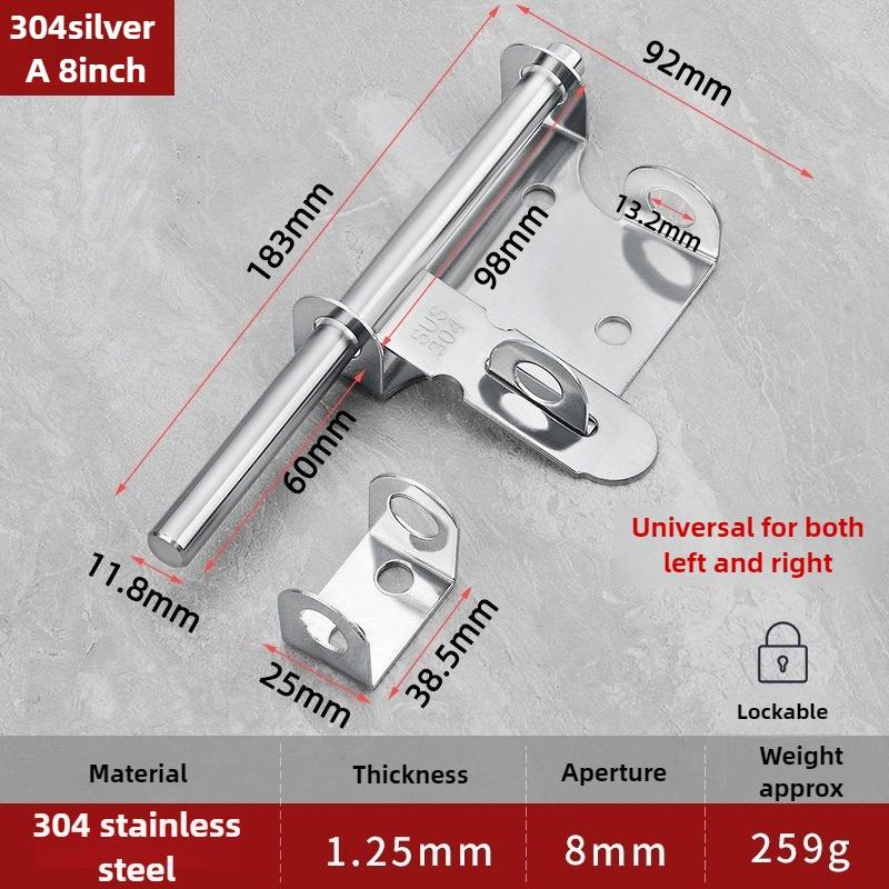 1PCS Stainless Steel Door Latch Solid Sliding Bolts Latch Home Hardware Gate Safety Toilet Door Lock