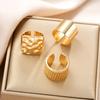 3Pcs/Set Punk Vintage Chunky Wide Rings For Women Simple Geometry Gold Silver Color Smooth Rings Set Female Finger Jewelry Gifts