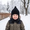 Ciepła dziergana czapka z nausznikami, szydełkowana czapka wełniana, uroczy sweterek-czapka dla malucha, zima, jesień