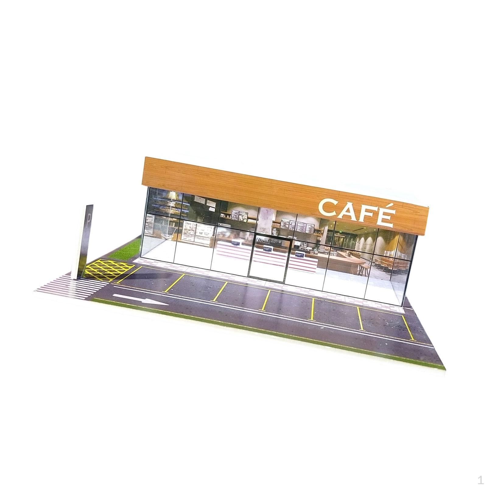 

Витрина для масштабных моделей 1/64 Диорама Микроландшафтный декор Коллекционный подарок с подсветкой Декоративный Cafe