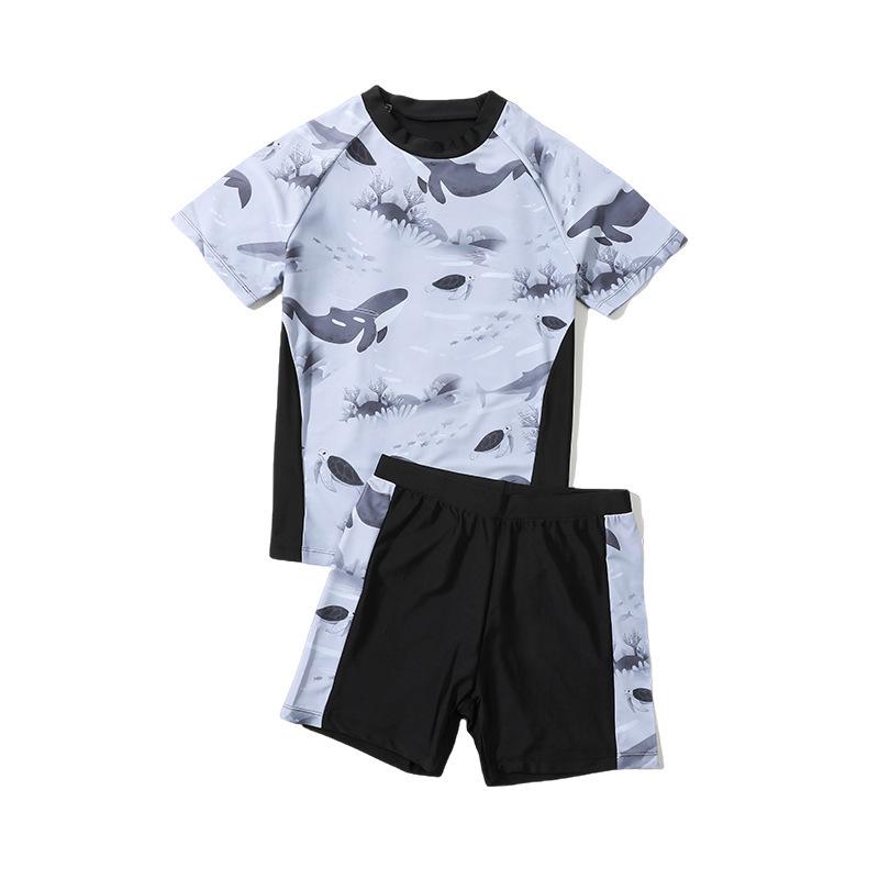 Boys Two-Piece Quick-Dry Training Swimsuit - Sporty Summer Style for Teens and Kids 170