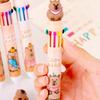 Multicolor 10-in-1 Ballpoint Pen Cute Capybara Ballpoint Pen Push-Type Writing Pen