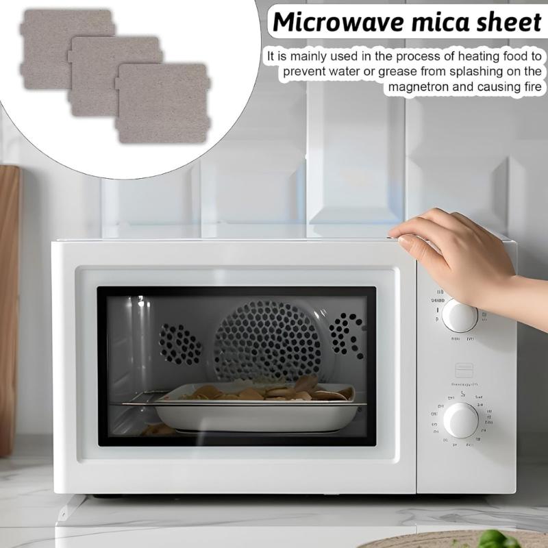 Set of 6 Premium Mica Insulation Plates Cuttable Muscovite Sheet Suitable for Microwave Ovens with 800℃ Heat Resistance