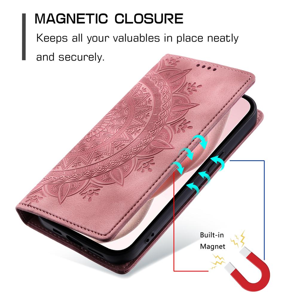 Style-010 For iPhone 16 Case Magnetic Closing Leather Phone Cover Pattern Imprinted