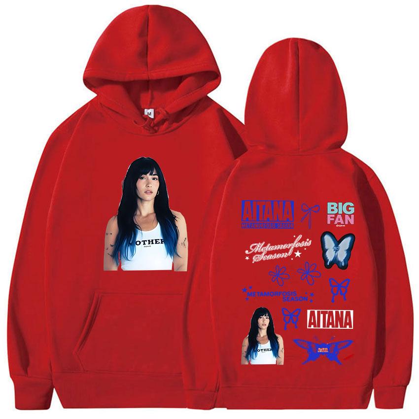 Aitana Metamorfosis Temporada Tour Ropa Merchandising Sudadera con Capucha Unisex Alta Calidad Sudadera Oversize Moda Vintage Sudadera con Capucha de Forro Polar