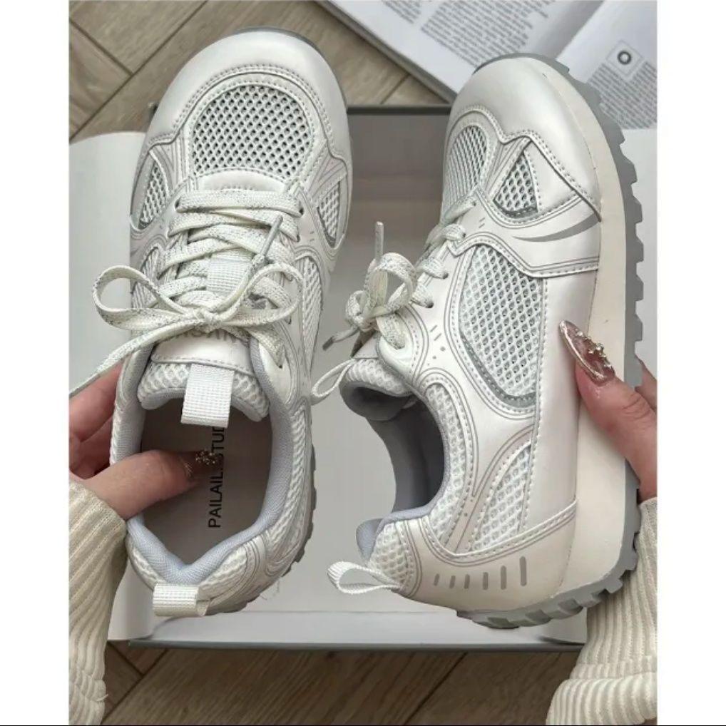 Thin high-end new Chinese waffle Forrest Gump shoes women's 2025 new mesh soft sole niche sports shoes women's shoes