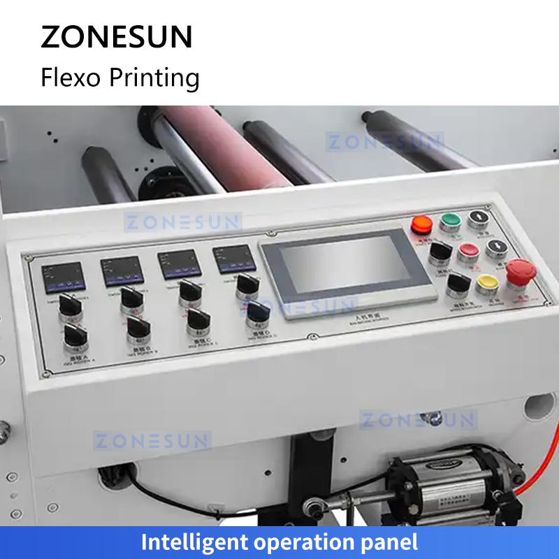 Zonesun ZS-RY4 Flexographic Printing Machine Flexo Press Flexo Label Printing Machine 4 Color Flexo Printing Machine