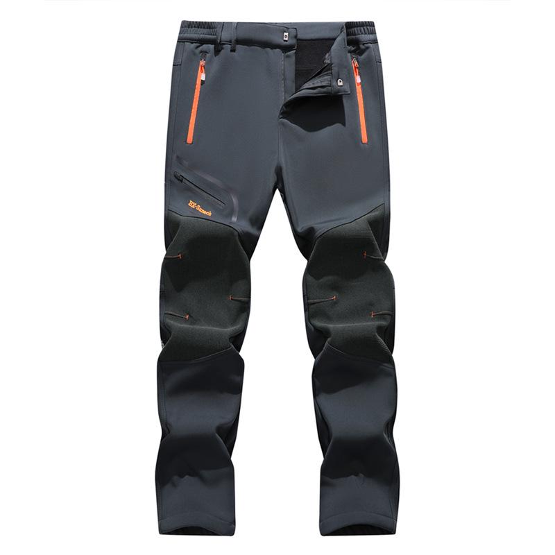 Men's Plus Velvet Winter Ski Pants - Windproof, Waterproof, Wear-Resistant, Warm for Hiking, Fishing, and Mountaineering.