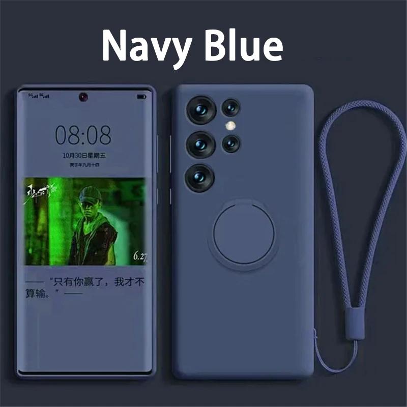 S25 S24 Ultra Plus Case Liquid Silicone Magnetic Ring Stand Soft Cover For Samsung Galaxy S25 S24 S23 S 25 Ultra Plus S25Ultra