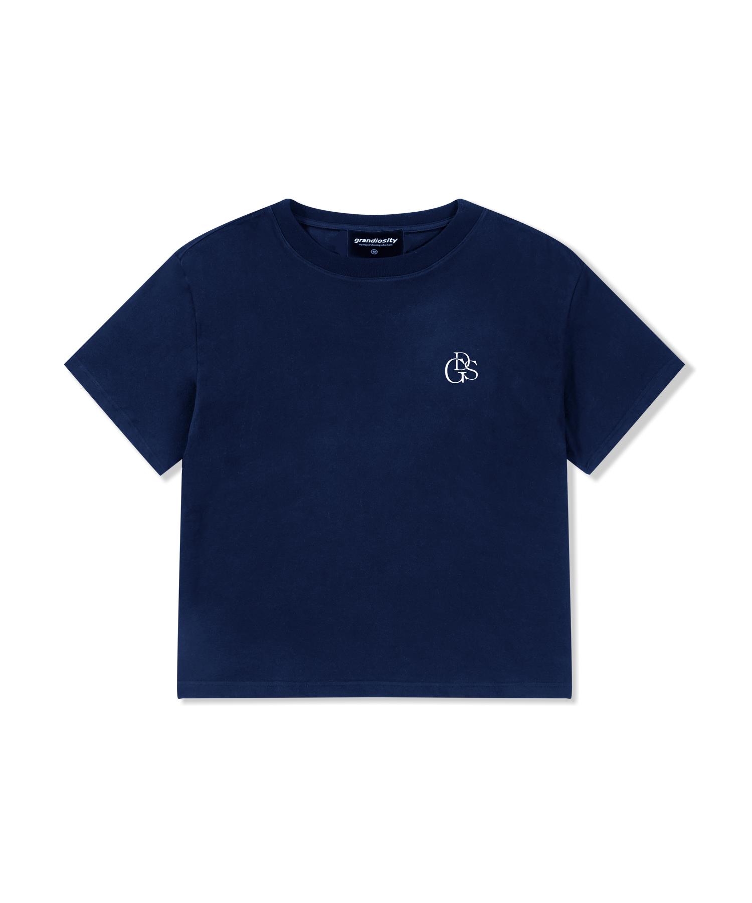 Grandiosity Crop Gds Embroidered Logo Short Sleeve T-Shirt (Navy) Free